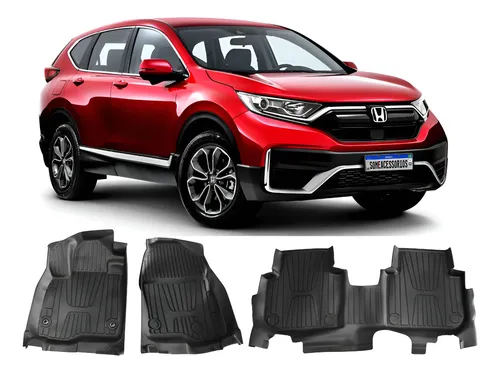 Jogo Tapete Interno Adaptável A Honda Crv Emborrachado Vo6 Preto