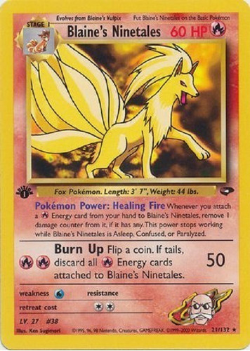 Blaine's Ninetales 21/132 Raro Pokemon Tcg