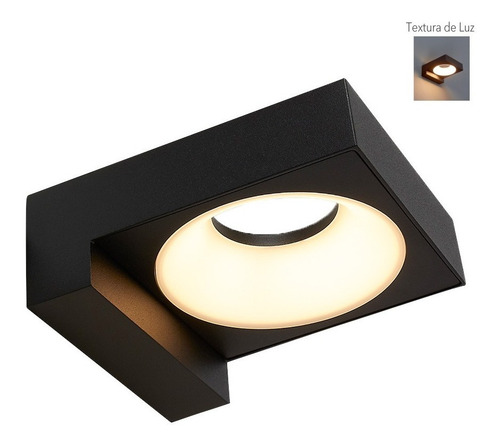 Lampara Tecnolite 8HLED1181MV30N Sobreponer En Muro Negro 8w Luz Suave Cálida 8hled11
