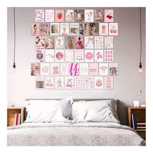 50 Unidades De Tinta Rosa Tranmin Para Colagem De Parede, Ki