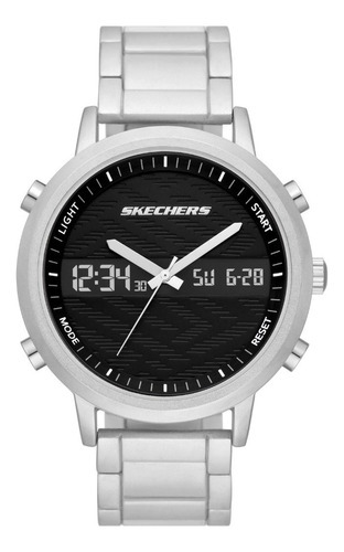 Reloj Hombre Skechers Lawndale Multifuncion Color De La Correa Plateado