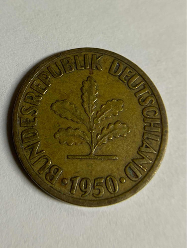 Moneda De Alemania 10 Pfennig 1950 F  Envio Gratis