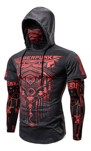 Hombre Cyberpunk Ninja Traje Con Capucha