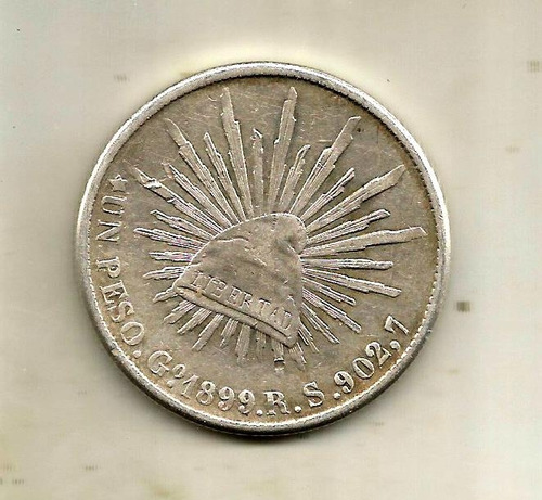 Un Peso Porfiriano 1899 Guanajuato X-f