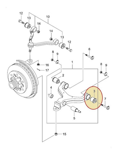 Imagen 5 de 7 de Buje Bandeja Inferior Ssangyong Actyon 2.3 Benc. 2006-2012