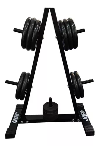 Soporte para discos de pesas árbol de peso con 7 soportes, soporte de  mancuernas, aparato de gimnasia Negro