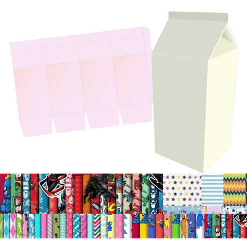 Molde Milk Box Editable + 4000 Papeles Y Cliparts Infantiles