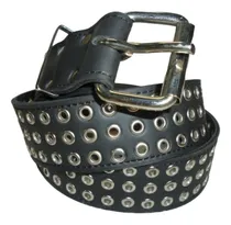 Comprar Cinturones De Cuero Con Ojales 3 Hileras Cintos Tachas Rock