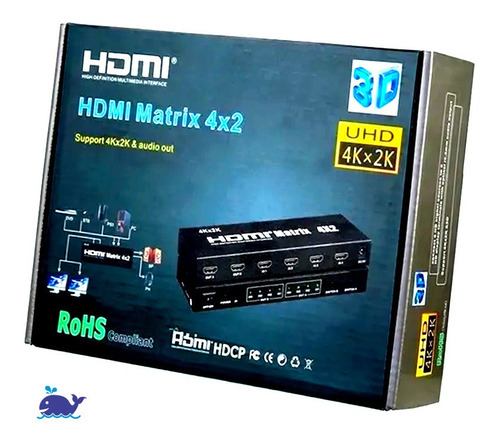 Seletor Splitter Matrix 4x2 Hdmi - Amplie Suas Conexões