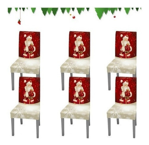 6 Fundas Sillas Comedor Asiento Adorno Navideños Decorac [u]