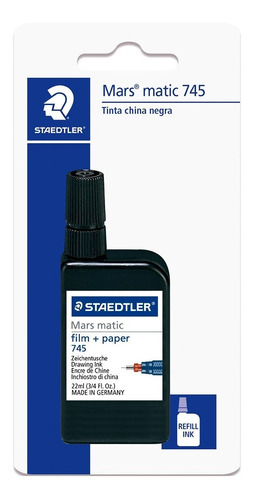 Tinta China Negra Staedtler Para Estilógrafo 22ml