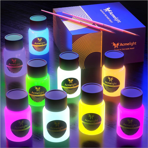 ~? Glow In The Dark Acrylic Fluorescent Paint For Canvas - N