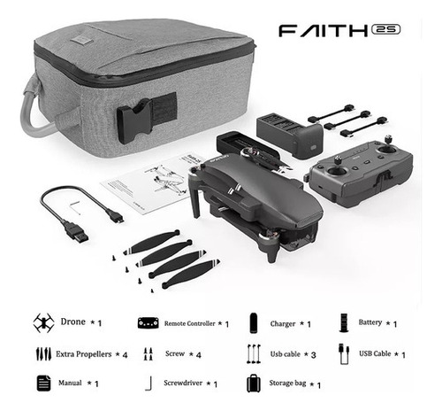 Drone C-Fly C-FLY 2S Faith 2s C-FLY FAITH 2S con cámara 4K plateado 5GHz 1 batería