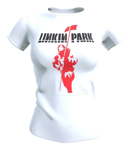 Polera Mujer Diseño Linkin Park (rojo), Poliester 