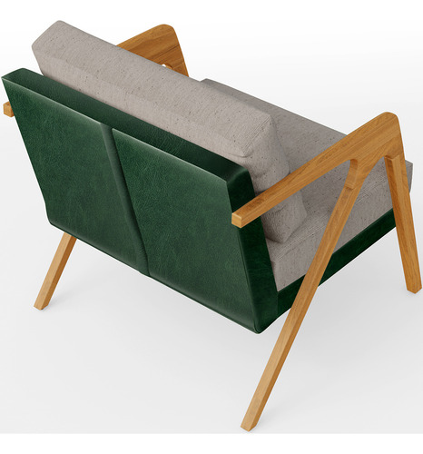 Kit 03 Poltronas Pietra Facto Verde Musgo Linho Bege Desenho Do Tecido Liso
