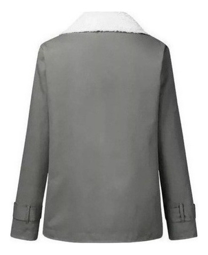 Abrigo De Felpa Con Solapa Grande A La Moda For Mujer En K