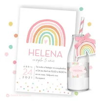 Comprar Kit Imprimible Arcoiris Nordico Boho Candybar Invitacion