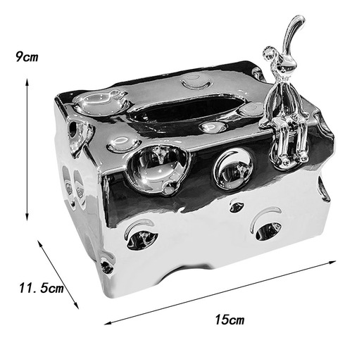Caja De Pañuelos De Cerámica, Caja De Almacenamiento Plata