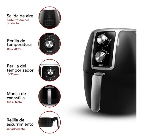 Freidora De Aire 3.5 L Rc-101 Temperatura Ajustable Rca