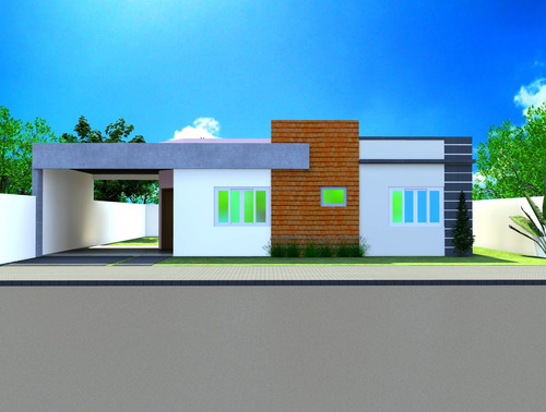Projeto Arquitetônico Ca Casa 82m² 2 Quartos Lote 13x11,5