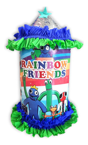 Piñata Tipo Cilindro Rainbown Friends 