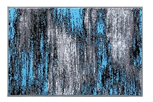 Tapete Moderno Masada, Gris Azul Negro (60x90 Cm)