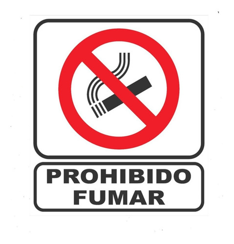Cartel Prohibido Fumar 40x45 Cm Oficina Comercio Local 