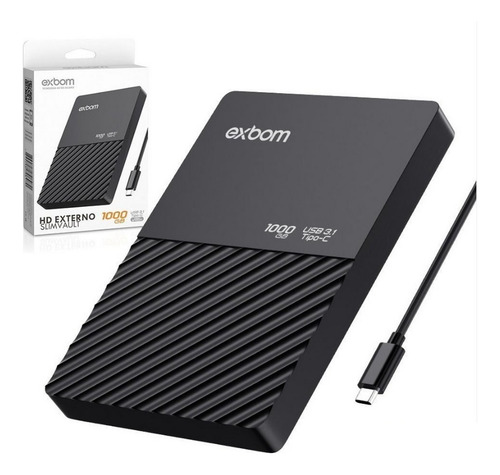 Hd Externo 1tb 1000gb Usb C 3.1 Slimvault Exbom Hde-s1ta