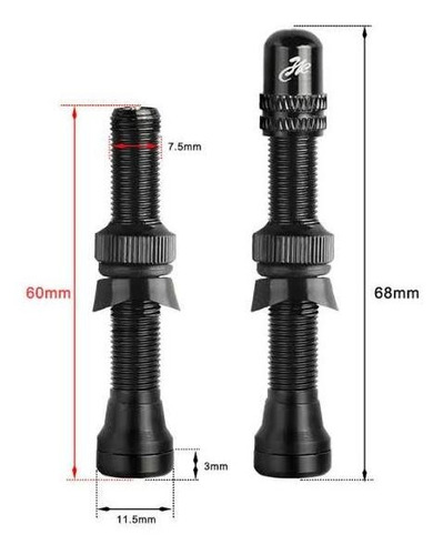 Valvula Americana Schrader 60mm Para Bicicleta Tubeless