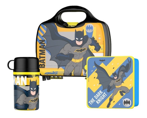 Lunchera + Cantimplora + Caja Vianda Batman Dc Original