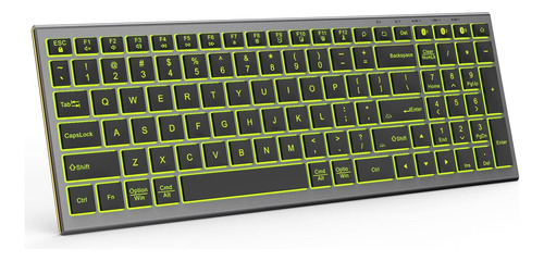 Teclado Seenda Retroiluminado Bluetooth/negro-amarillo