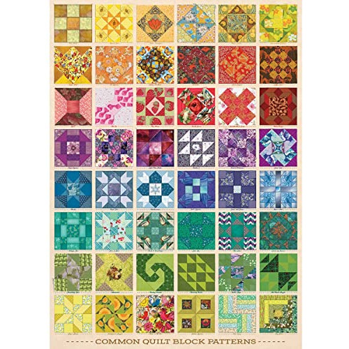 Cobble Hill 1000 Piece Puzzle - Common Quilt Blocks - Sample