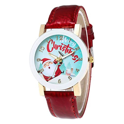 Reloj Mujer Diseño Árbol Navidad Pu 40mm