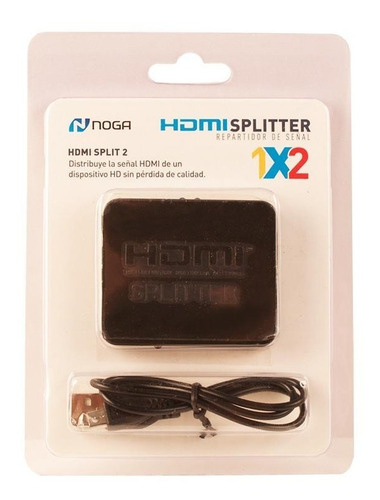 Splitter Netmak Noganet 1 Entrada Hdmi A 2 Salidas Hdmi