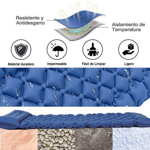 Colchoneta Acampar Ultraligera Portátil Con Almohada