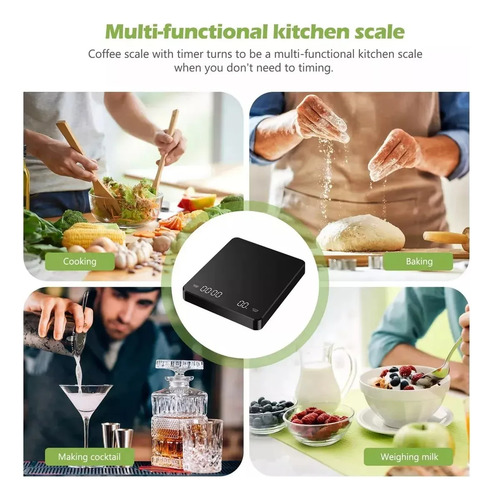 Báscula De Café Digital De 3kg Con Temporizador Cocina