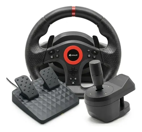 Volante Gamer 270° Pedais Cambio Para PC, PS3, PS4, Switch, Xbox One, Xbox Series 7x1 Preto