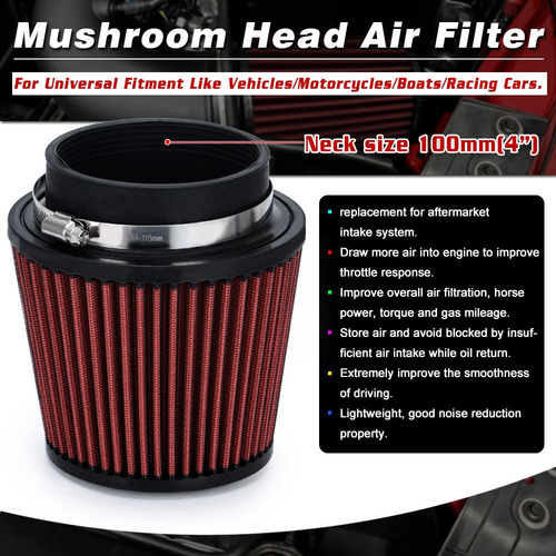 Filtro De Aire Universal Para Automóvil De 4 Pulgadas Y 100