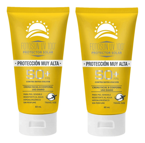 Protector Solar Facial Y Corporal Fotosun Para Viaje 2 Pack
