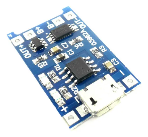 Modulo De Carga Micro Usb 5v 1a 18650 Tp4056 Bateria Litio