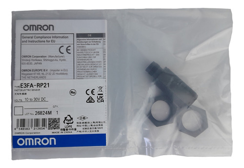 Sensor Fotoelétrico Tubular 18mm Cabo M12 Omron E3fa-rp21