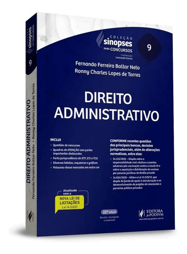 Direito Administrativo Vol.9 Sinopses Para Concursos (2021)