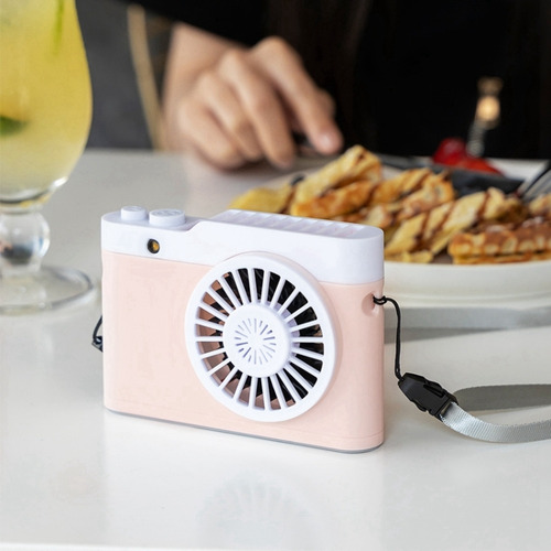 Mini Cámara Portátil Con Carga Usb, Ventilador Negro, Cuello