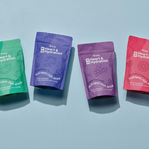 Truvy Heart & Hydration, Sabor Uva (30 Pacotes Individuais)