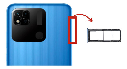 Gaveta Chip Bandeja Slot Sim Card Compatível Redmi 10a Cor Azul