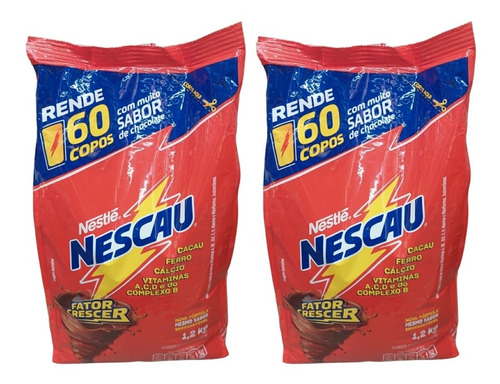 Achocolatado Nescau Kit Com 2 Pacotes De 1,2kg
