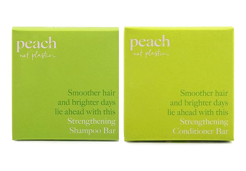 Peach Not Plastic's Shampoo And Conditioner Bar Set - Streng