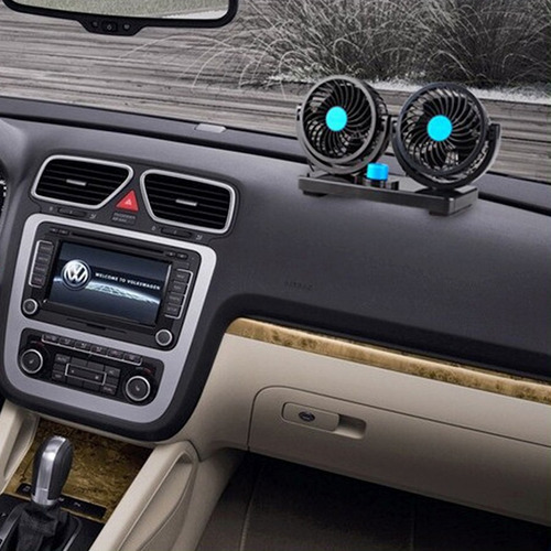 Imagen 2 de 5 de Ventilador Doble Para Auto Con Conexión 12v Rotacion 360º ®