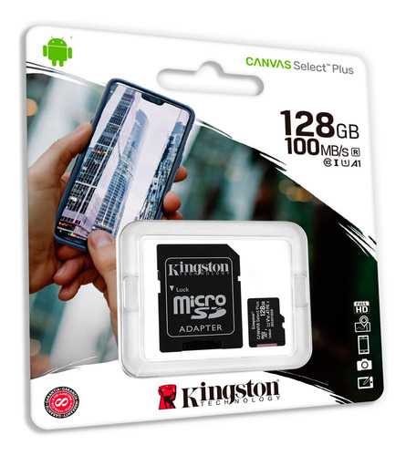 Memoria Micro Sd Kingston 128gb Canvas Select Plus 100mb/s