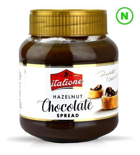 Imagen 1 de 5 de Crema Avellana Con Chocolate 350g Italione